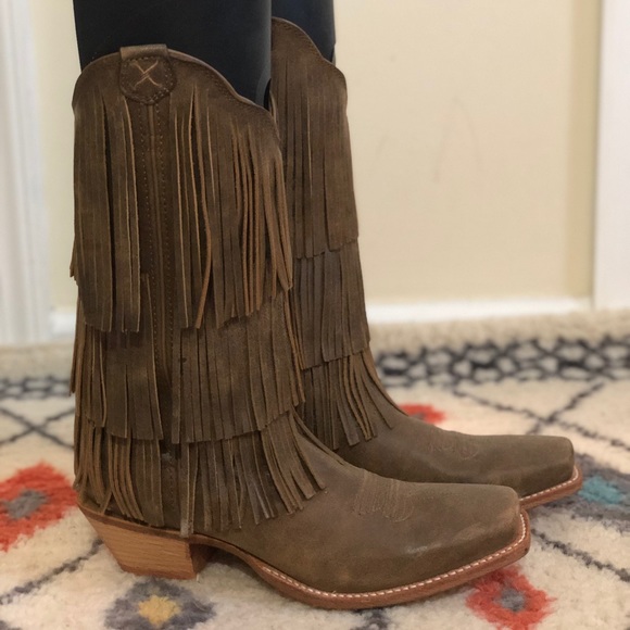 twisted x fringe boots